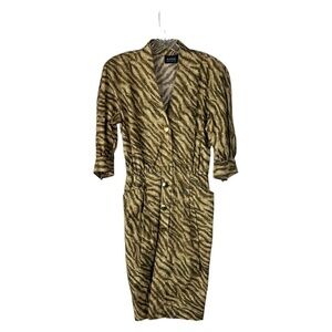 Akris Cotton Cheetah Print Dress SZ 8